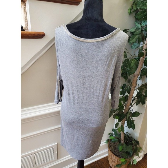 All Saints Women's Gray Viscose Round Neck Sleeveless Knee Length Dress Size 10 - Picture 7 of 12